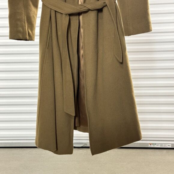 Vintage Regency Cashmere Coat Women Medium 70s Glam Fashion Fox Fur Long Brown - Picture 12 of 14